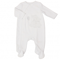 G13017: Baby Unisex Elephant Velour All In One (0-6 Months)